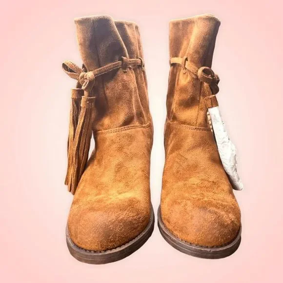 Billabong Monroe Brown Suede Booties Size 7 - Picture 7 of 9